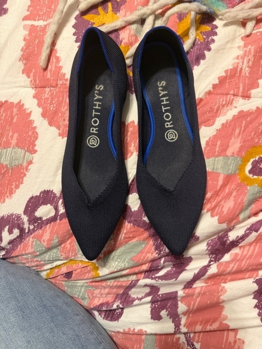 Rothy’s The Point Navy Blue Pointed Toe Flats - Size 8.5